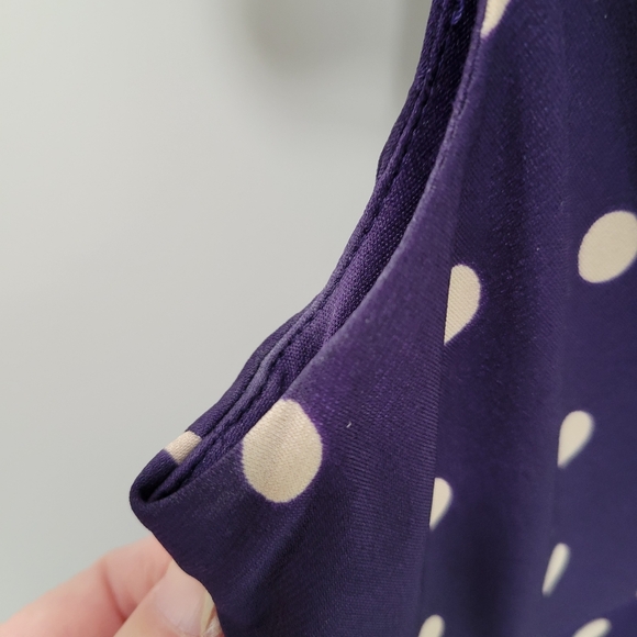 Jessica Howard Purple Polka Dot Surplice Neckline Size 12 Dress - Picture 6 of 10